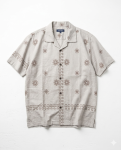Beige Embroidered Cotton Flax Shirt