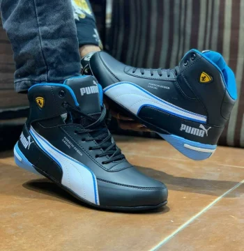 Puma Ferrari High-Top Sneakers – Black & Blue Edition