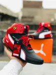 Puma Ferrari High-Top Motorsport Sneakers – Black & Red