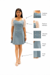 Embroidery Sleeve Denim Dress