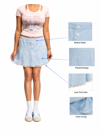 Pastel Blue Mini Skirt