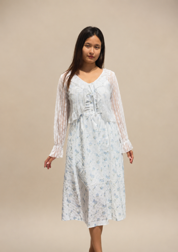 Floral Maxi Dress & Lace Cardigan Set
