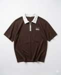 Brown Polo T-shirt with White Collar