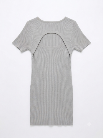 Minimalist Elegance: The Ribbed Cutout Midi Dress