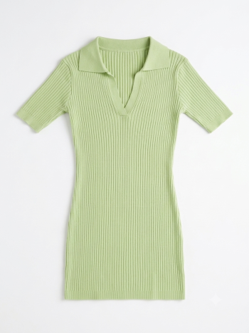 The Sage Ribbed Collared Mini