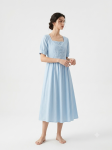 The Seraphina Square Neck Midi Dress in Sky Blue