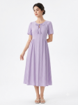The Lavender Fields Textured Smocked Midi Dress