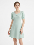 The Mint Meadow Lace-Trim Square Neck Mini