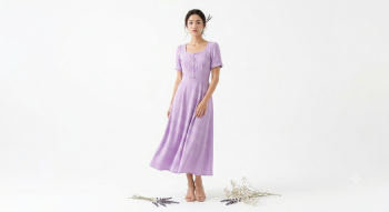 The Lavender Serenity Button-Down Midi