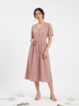 The Dusty Rose Button-Front Midi