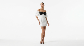 Elegant Bow-Accent Off-Shoulder Mini Dress