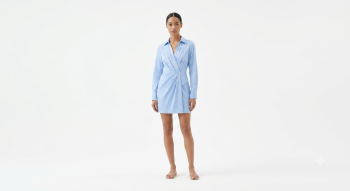 Chic Tailored Wrap-Style Shirt Dress