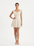Romantic Cream Eyelet Mini Dress