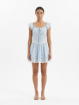 Ethereal Blue Embroidered Mini Dress