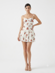 Romantic Tiered Floral Tulle Mini Dress