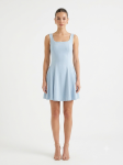Serene Sky Blue Skater Mini Dress
