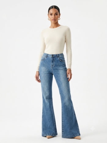 Classic Mid-Rise Bootcut Denim Jeans