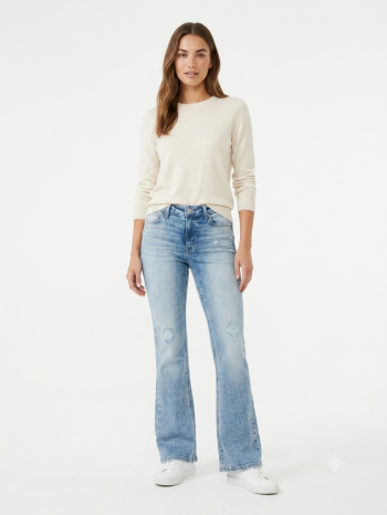 Aesthetic Light-Wash Flared Jeans