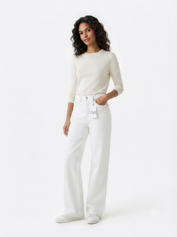 The Essential White Wide-Leg Denim
