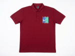 Men's Maroon Graphic Polo Shirt – Retro Chest Print