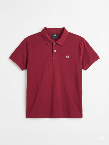 H&M Men's Classic Burgundy Polo Shirt