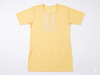 Radiant Lemon Yellow Embroidered Kurta