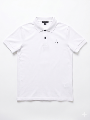 Classic A|X Minimalist Polo Shirt – Crisp White