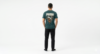 Puma Retro Splatter Graphic Tee – Deep Teal