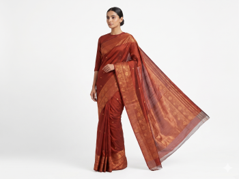 Regal Maroon Zari Woven Silk Saree