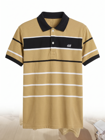 Mindful Colorblock Striped Polo