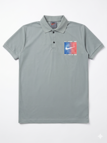 Men's Modern Graphic Polo Shirt – Slate Grey