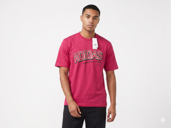 Adidas "The Brand With 3 Stripes" Graphic Tee – Red (Size M)