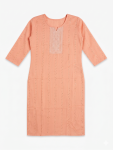 Elegant Peach Embroidered Kurti