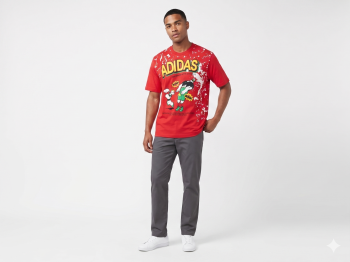 Adidas Graphic Tee – "Comic Battle" Special Edition (Red)