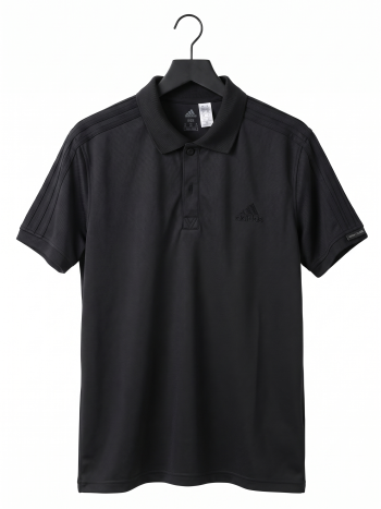 Men’s Classic All-Black Adidas 3-Stripes Polo Shirt | Minimalist Athleisure