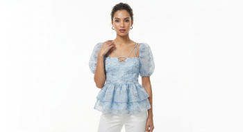 Ethereal Organza Ruffle Peplum Top