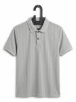 Calvin Klein Men's Pinstripe Textured Polo Shirt - Heather Grey