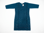 Midnight Teal Embellished Sequin Tunic Dress