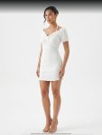 Pure Elegance Ribbed Halter Mini Dress